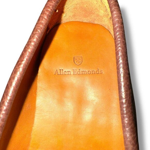 New Allen Edmonds Turner Venetian Loafer in Pebbled Brown Leather Sz 8 - Picture 3 of 10